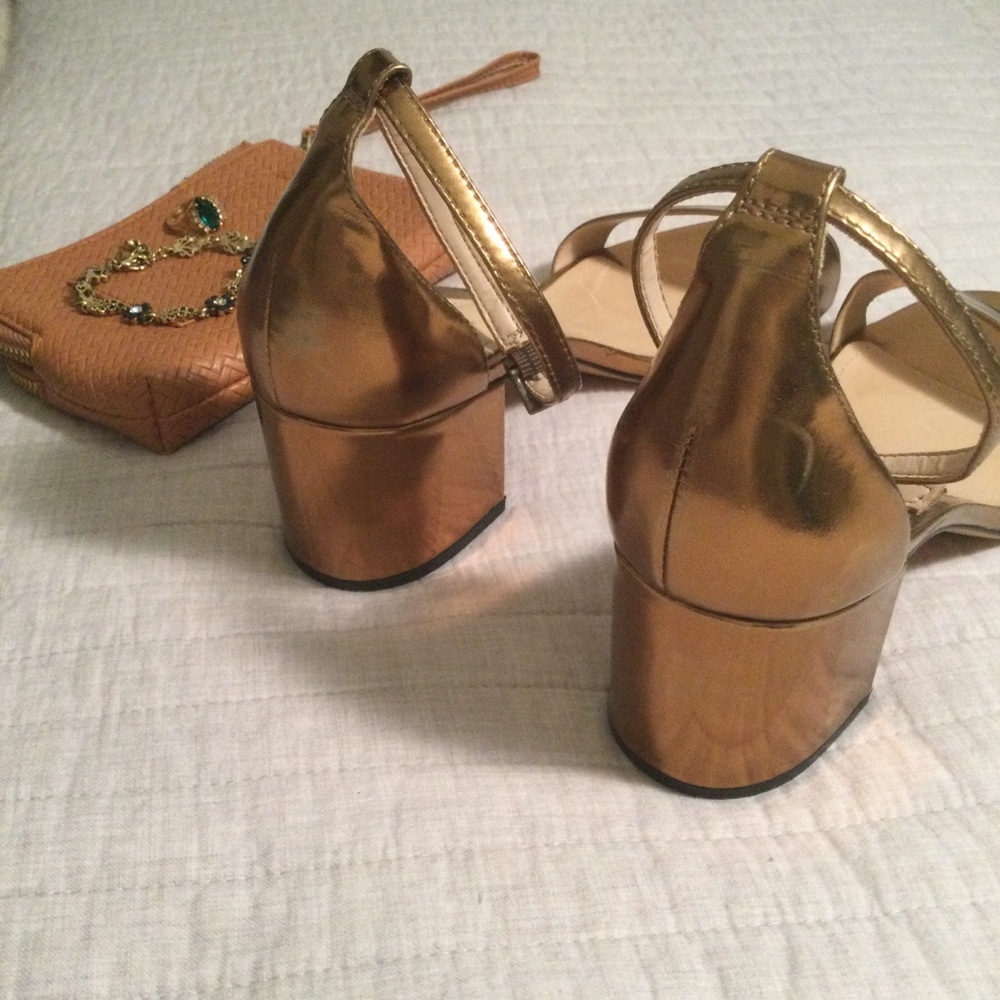 SCHUTZ Chimes bronze Block Heel Sandals 8.5 - Picture 9 of 16